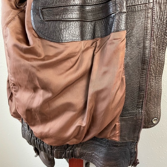 Ethiopian Two Tone Brown Leather Jacket Size XL - Picture 10 of 11
